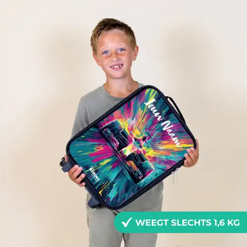 Raceauto - Abstract - Strepen - Blauw Kinderkoffer - Zwart klein -sfeer4_NL