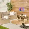 Teddybeer - Schaduw - Penseelstreken - Paars tuinposter los doek klein -sfeer4