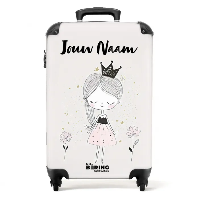 Prinses met zwart jurkje NBS - Handbagage koffer - Kinderen Unisex middel -productfoto_recht