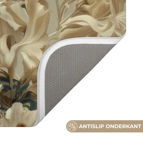 Vrouw - Bloemen - Zonnebril - Wit Badmat klein -USP_AntislipNL