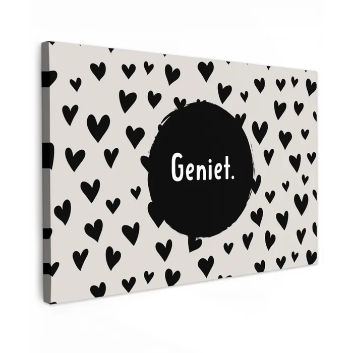Quotes - Hartje - Tekst - Geniet Tuinposter op houten frame 2 cm dik klein -3d