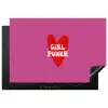 Girl power - Hart - Roze - Rood Inductie beschermer vinyl 3mm klein -3d