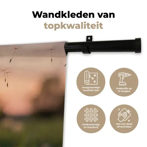 Paardenbloem - Zonsondergang - Veld Wandkleed katoen klein -sfeer2