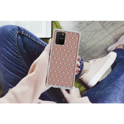 Strak - Patroon - Roze - Donkerblauw Telefoonhoesje Samsung Galaxy S10 Lite klein 364 -handS10Lite