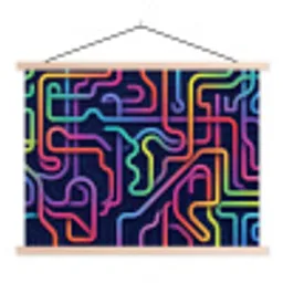 Retro - Abstract - Neon textielposter latten blank klein -3d