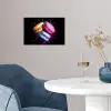 Macarons - Dessert - Graffiti - Kleurrijk - Roze - Blauw - Geel poster papier klein -sfeer3
