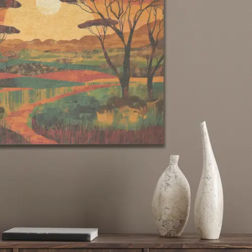 Landschap - Afrikaans - Zon PET vilt klein -sfeer6_closeup
