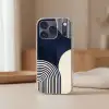 Donkerblauw - Abstract - Lijnen Telefoonhoesje iPhone 17 Pro klein -sfeer2