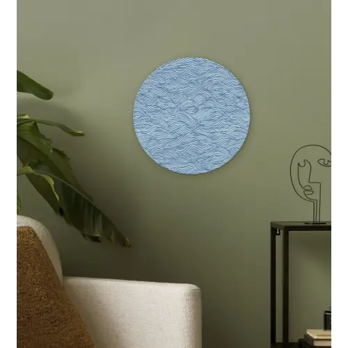 Golven - Ritmisch - Blauw Wandcirkel kunststof plaat 5mm dik klein 188 -sfeer3