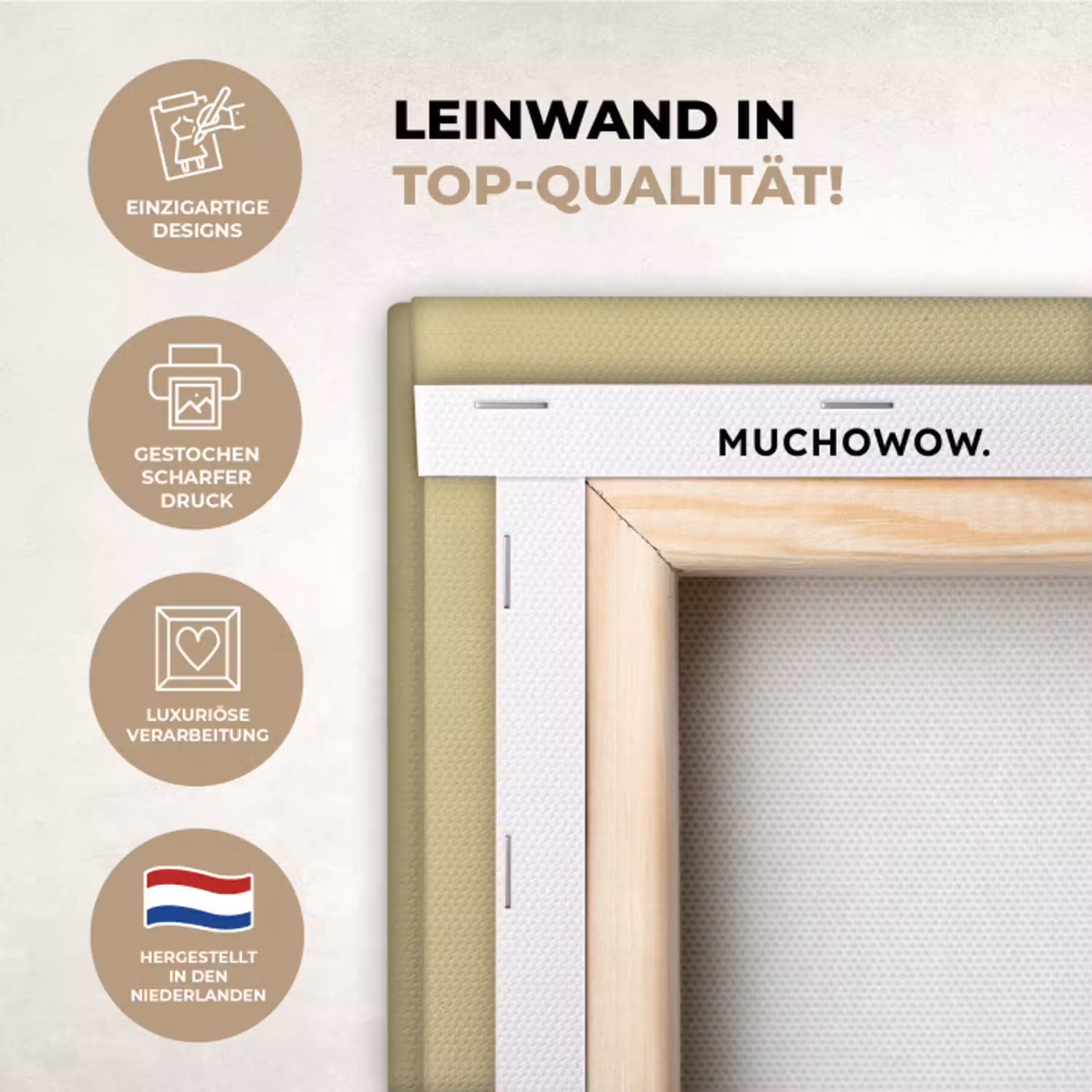 Illustratie - Bord - Bestek - Beige KitchenYeah - Keuken - Canvas klein -ycloseup