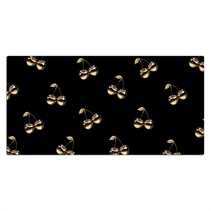 Patroon - Kersen - Goud - Chrome Muismat XXL klein -3d_leeg