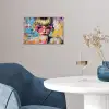 Zonnebril - Vrouw - Kleurrijk - Verfspetters poster papier klein -sfeer3