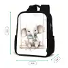 Olifant - Dier - Kinderen Rugzak - Zwart middel -productfoto_formaten