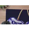 Porselein- Kersen - Delfts - Blauw muismat rubber klein -closeup