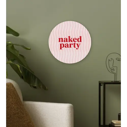 Tekst - Modern - Strepen Wandcirkel kunststof plaat 5mm dik klein -sfeer3
