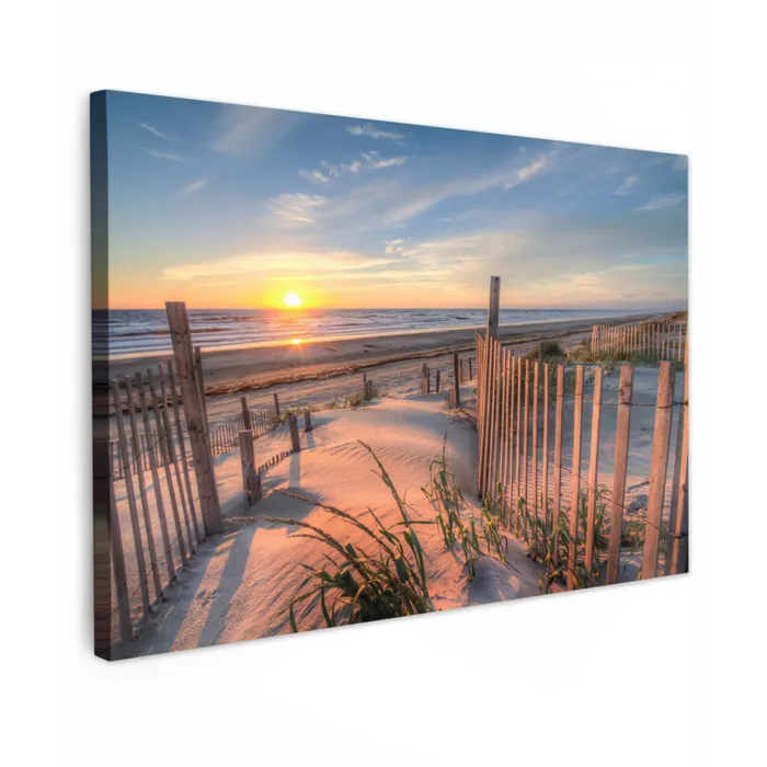 Zonsondergang Achter de Duinen Tuinposter op houten frame 2 cm dik klein -3d