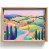 Landschap - Paars - Pastel - Huizen Dienblad Rechthoek middel -z3d_shopping