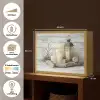 Stilleven - Wit - Kaarsen - Rustiek - Natuur Light Box met batterij (Wandlamp) middel -USP_websiteoverzichtNL