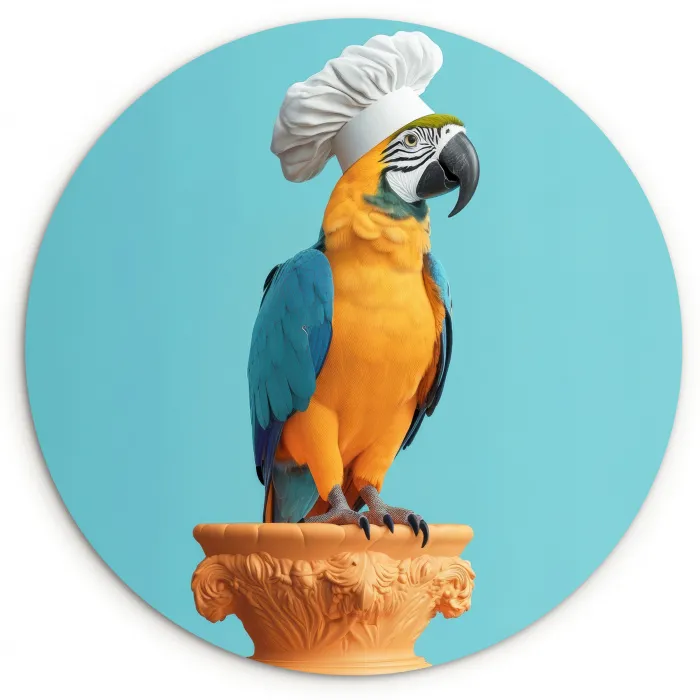 Papegaai - Koksmuts - Grappig - Vogel Wandcirkel plexiglas klein -3d