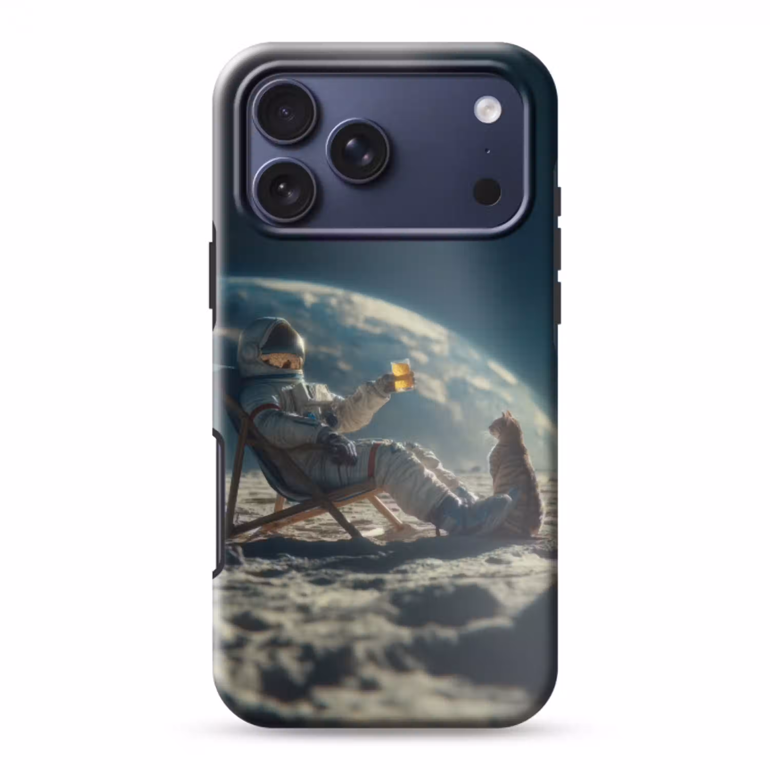 Astronaut - Kat - Glas - Stoel Toughcase MagSafe Apple iPhone 17 Pro Max klein -3d