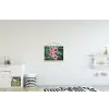 Bloemen - Roze - Glasmozaïek textielposter latten blank klein -kinderkamer