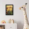 Bloemen - Geel - Wazig fotolijst zwart zonder passe partout klein -usfeer4_kinderkamer