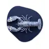 Kreeft - Porselein - Delfts - Blauw Wandcirkel Organisch Aluminium middel -3d