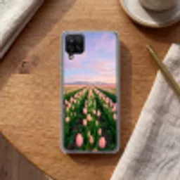 Tulpen - Landschap - Roze Telefoonhoesje Samsung Galaxy A12 klein -sfeer1
