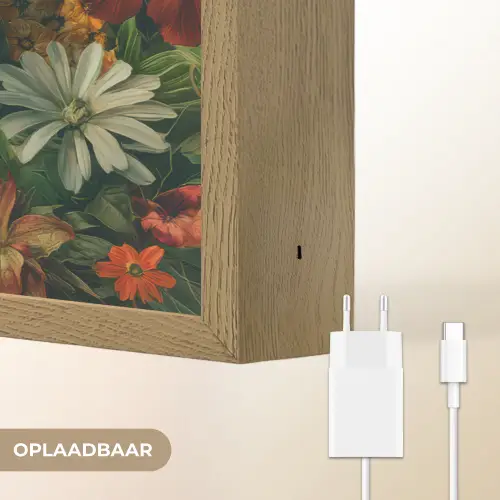 Vrouw - Panterprint - Jungle - Natuur - Luxe Light Box met batterij (Wandlamp) middel -USP_websiteoplaadbaarNL