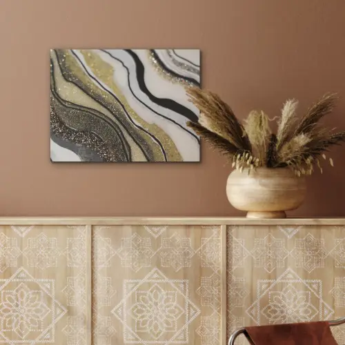 Edelsteen - Abstract - Marmer - Natuur PET vilt klein -sfeer4