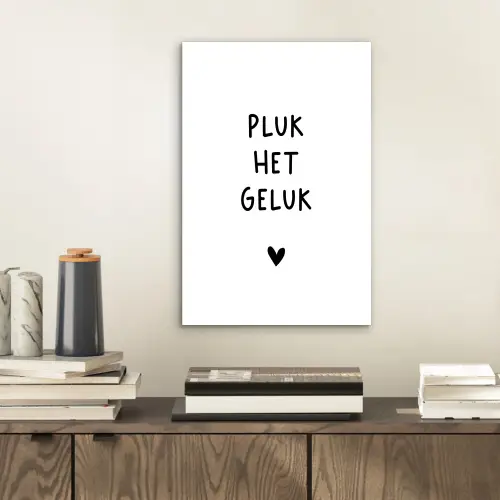 Pluk het geluk - Quotes - Spreuken aluminium wit klein -sfeer1