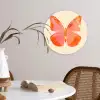 Vlinder - Minimalistisch - Roze Wandcirkel kunststof plaat 5mm dik klein -sfeer4