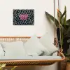 Panterprint - Zwart - Neonletters - Roze tuinposter los doek klein -sfeer7
