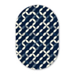 Abstract - Patroon - Blauw Wandcirkel Ovaal Aluminium middel 839 -3d