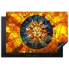 Mozaïek - Zon - Geel - Cirkel Inductie beschermer vinyl 3mm klein -3d