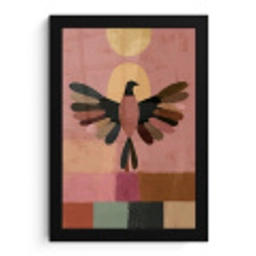 Illustratie - Vogel - Vlakken - Kleurrijk fotolijst zwart zonder passe partout klein -3d