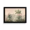 Tropisch landschap - palmbomen - Bloemen - Roze lucht fotolijst zwart zonder passe partout klein -3d