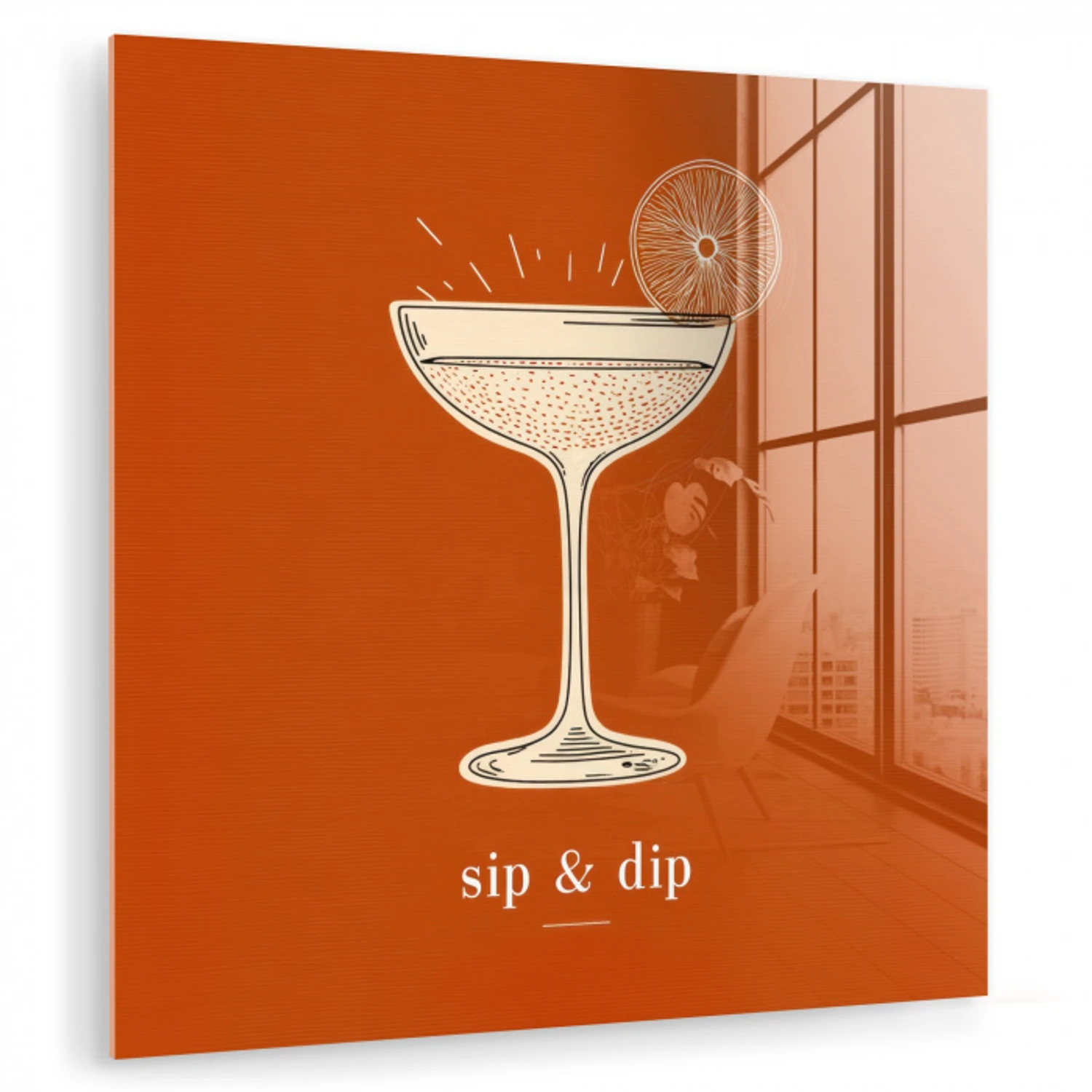 Cocktail - Oranje - Zomer - Quote plexiglas 5mm klein -zzzproduct_nieuw