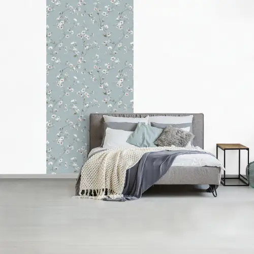 Klassiek - Bloemen - Blauw fotobehang vinyl groot 64 -slaapkamer
