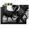Paard - Sport - Zwart - Wit Inductie beschemer met haakjes klein -3d