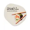 Sushi - Zalm - Rijst - Japans Wandcirkel Organisch Forex 3mm klein -3d