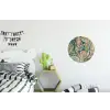 Patroon - Kleurrijk - Sierlijk - Groen Wandcirkel aluminium klein -kinderkamer