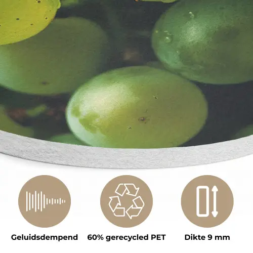 Druiven - Tros - Groen Akoestische PET Vilt - Rond klein -closeup_NL
