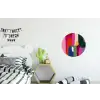 Kleurvakken - Recht - Rond - Abstract Wandcirkel aluminium klein -kinderkamer