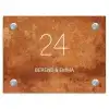 Roest - Klassiek Naambord Rechthoek middel -3d