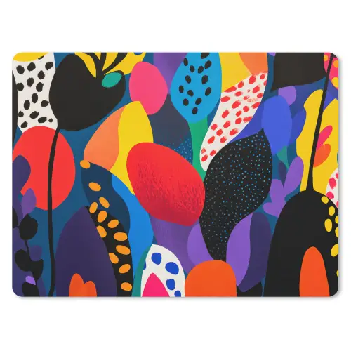 Bloemen - Bladeren - Abstract - Rood muismat rubber klein -3d
