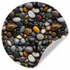 Geel - Kiezels - Glad Wandcirkel behangsticker klein 186 -3d