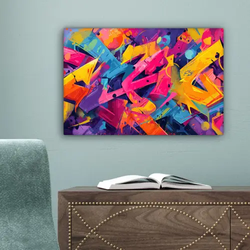 Abstract - Vormen - Kleurrijk canvas 2cm klein -sfeer4