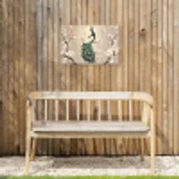 Pauw - Tak - Bloemen Tuinposter op houten frame 2 cm dik klein -sfeer4
