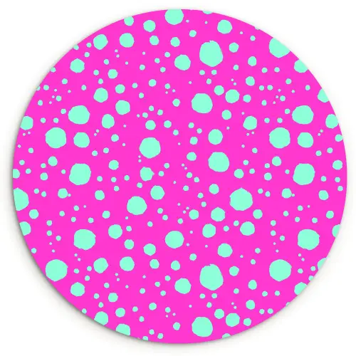 Stippen - Mint - Neon - Fuchsia Wandcirkel plexiglas klein 852 -3d